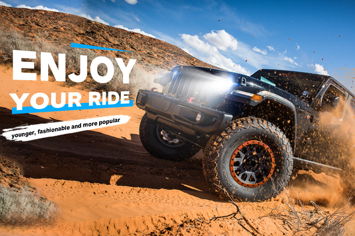 jeep with led bulbs outdoor