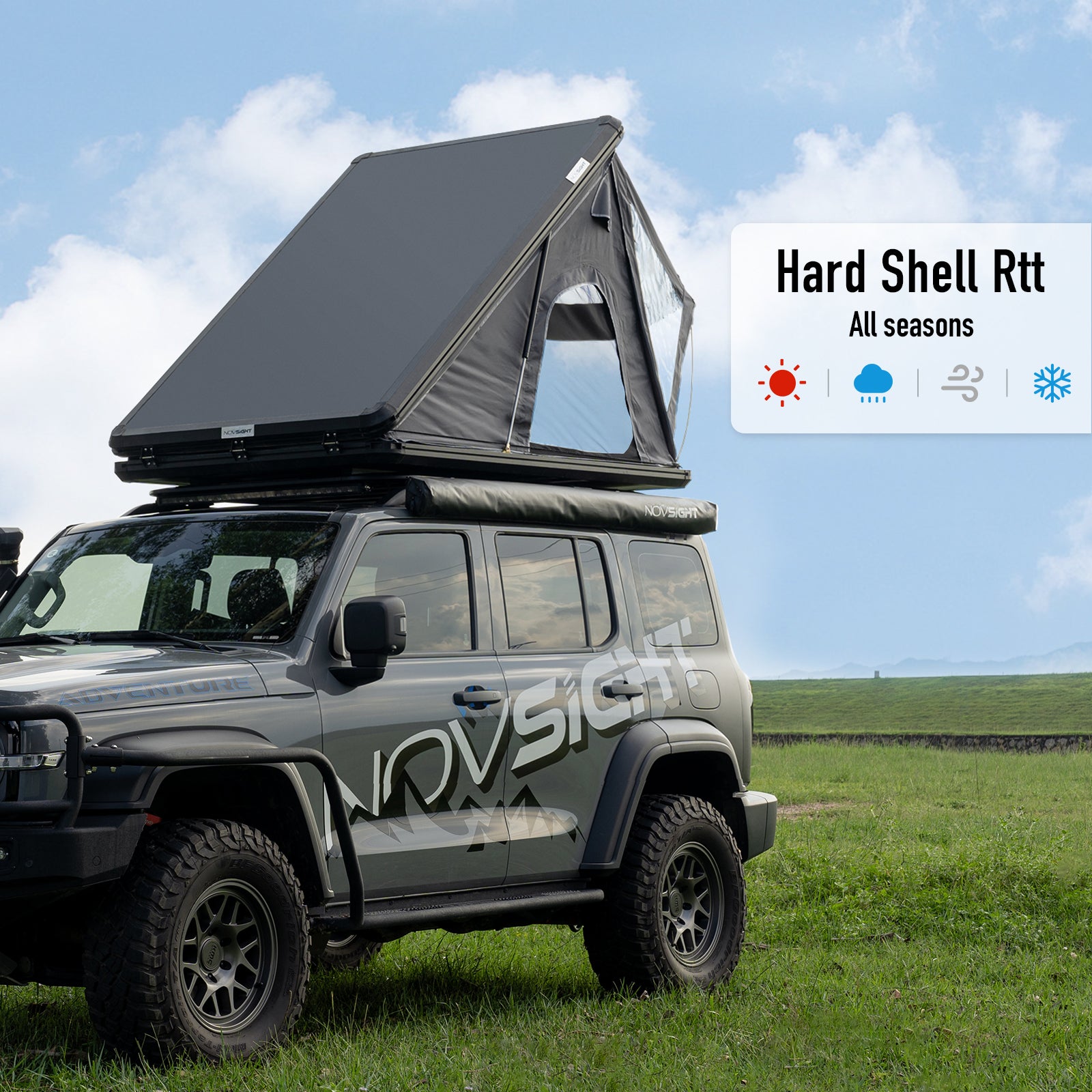Novsight Outdoor Hard Shell Rooftop Tent - NOVSIGHT
