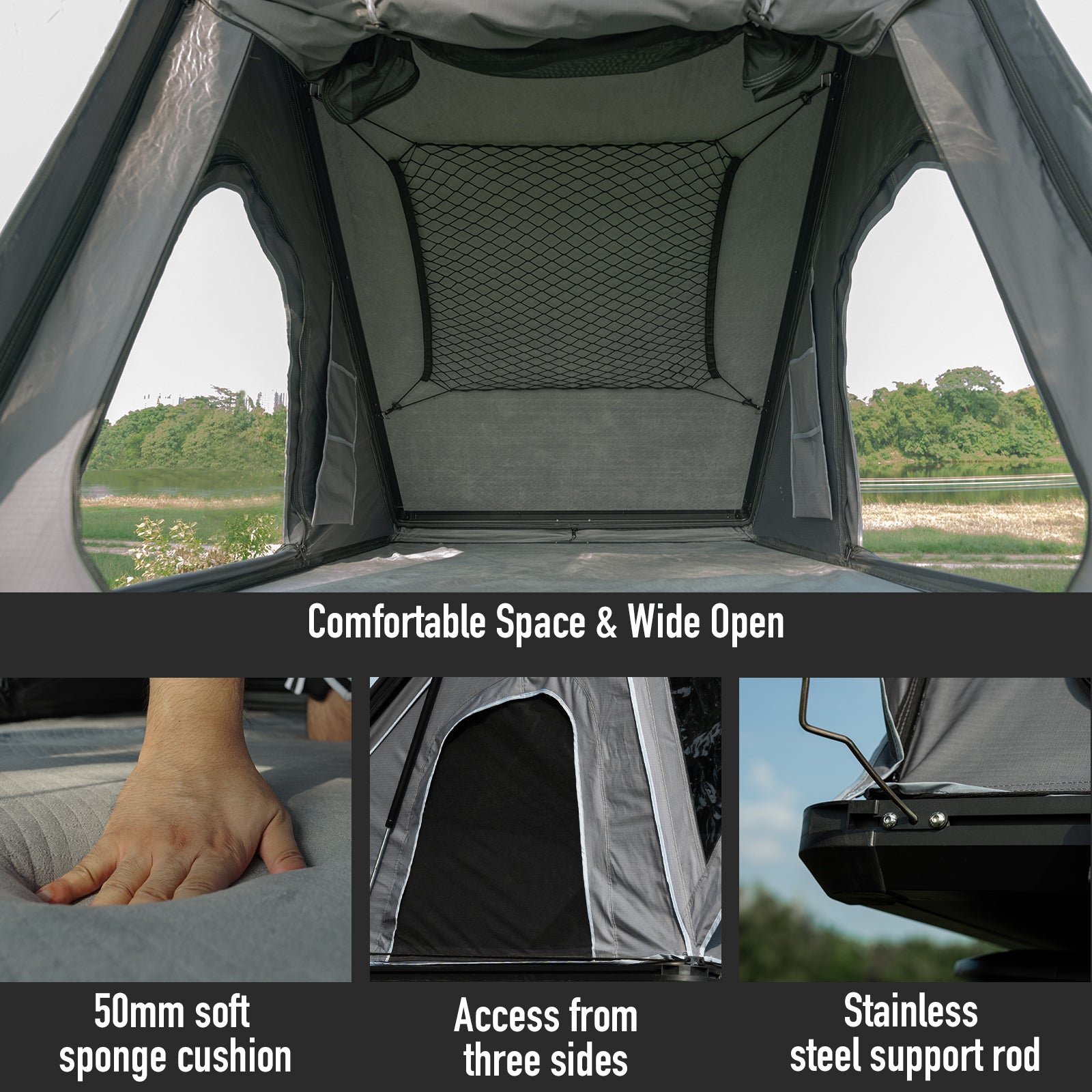 Novsight Outdoor Hard Shell Rooftop Tent - NOVSIGHT