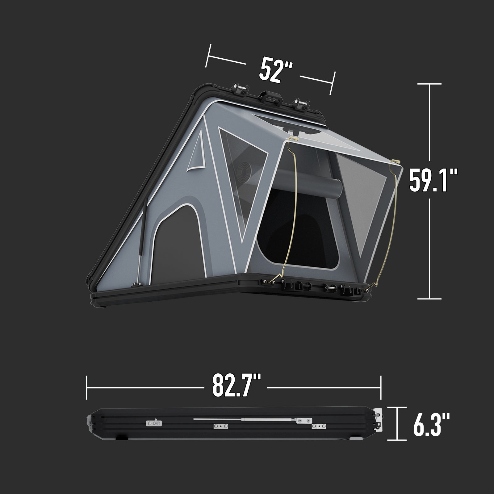 Novsight Rooftop Tent Hard Shell Off-road Camping Lightweight Tent 2–3 people for Cars JEEP Trucks and SUVs - NOVSIGHT