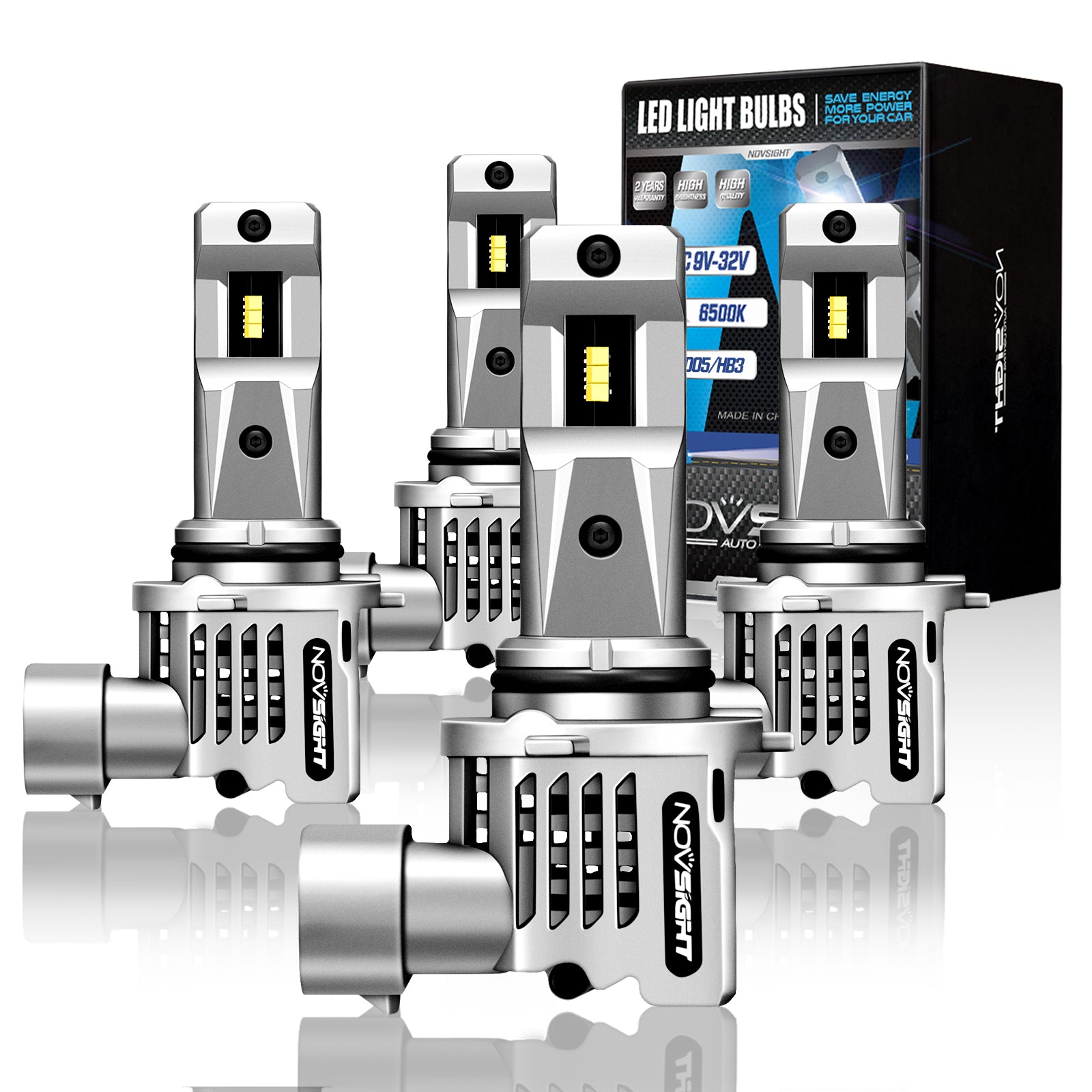 1994-2004 GMC Sonoma LED Headlight Bulbs 9006 9005 Hi/Lo Beam Halogen Conversion Kit,Plug and Play | 4 Bulbs - NOVSIGHT