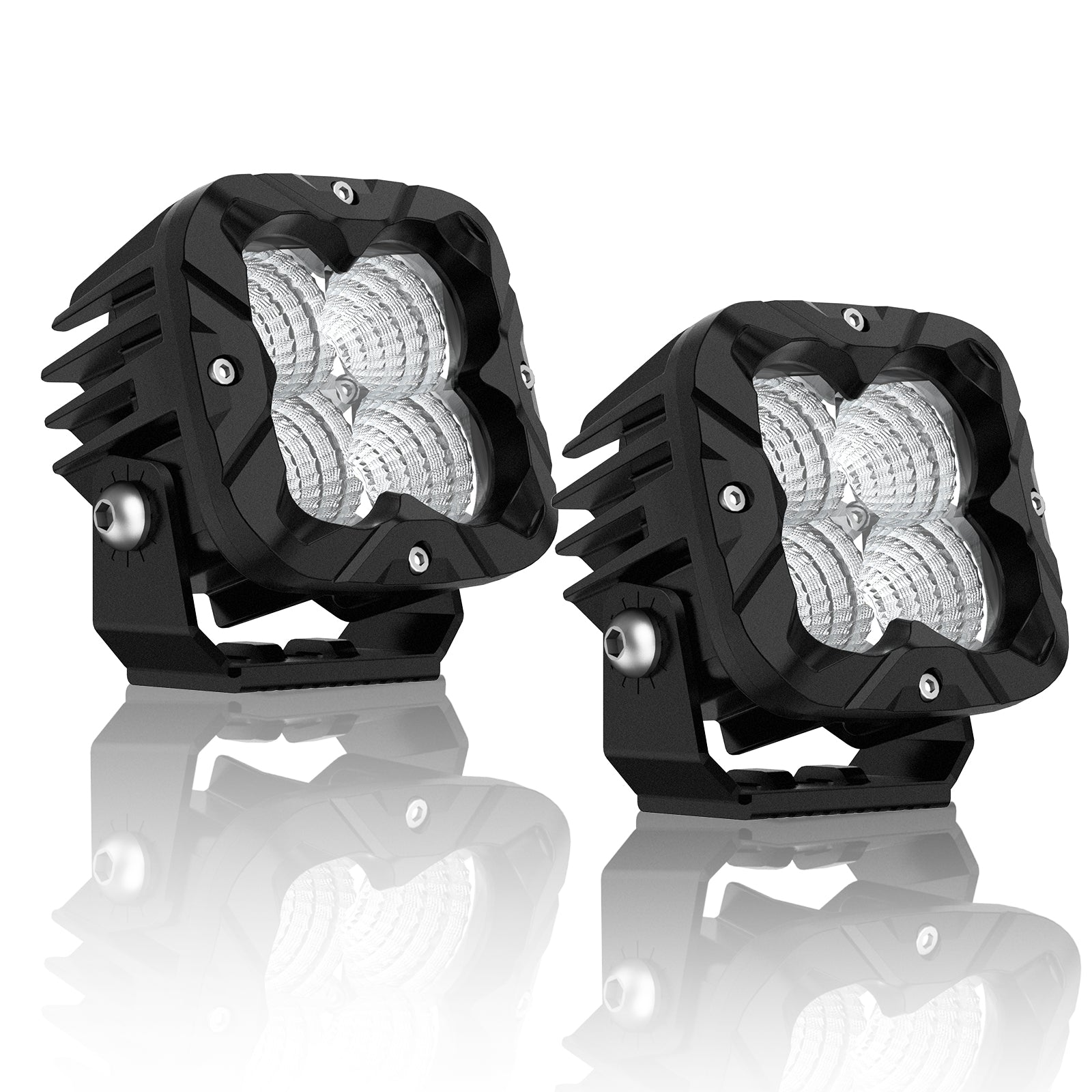 3 Inch Off-Road LED Pods Flood Lights with High Intensity for Truck Wrangler Jeep Ram Suv Atv Boat - NOVSIGHT