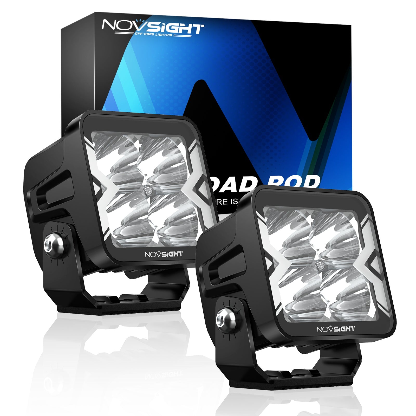 3 Inch LED Pods Off-road Auxiliary Driving Spot Flood Ditch Light Square Light Bar - NOVSIGHT