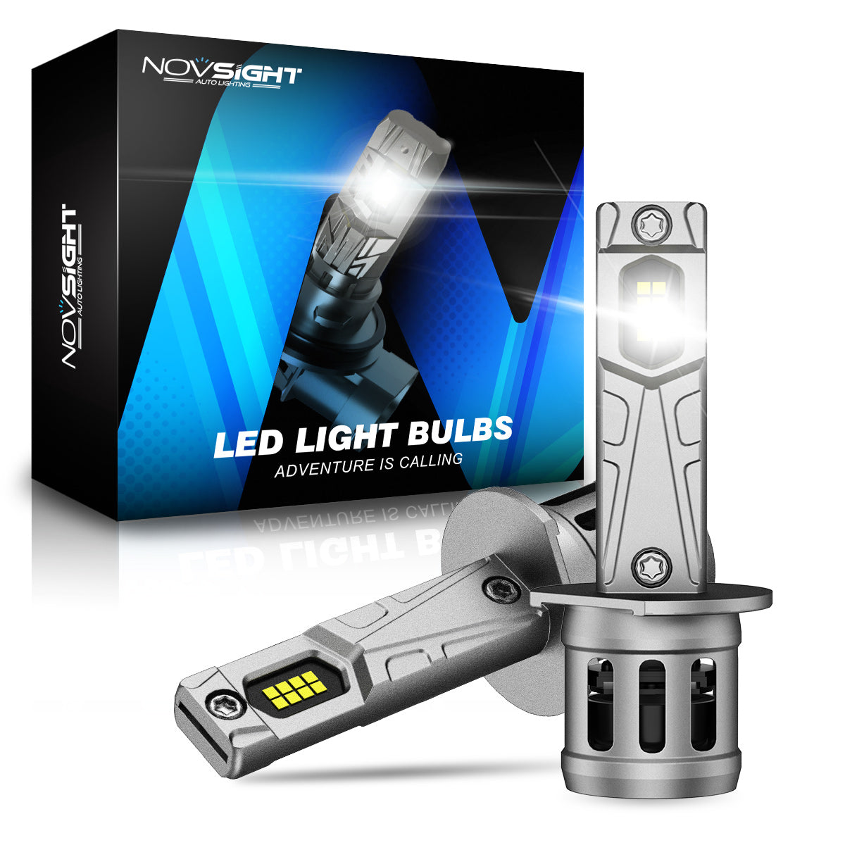 N63 Upgraded Mini 1:1 Series Wireless | H1 LED Bulbs Original Mini Size 90W Fog Lights |2 Bulbs - NOVSIGHT