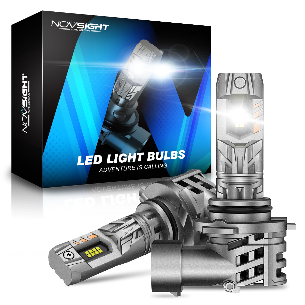 N63 Upgraded Mini 1:1 Series Wireless | H7 H11 9005 9006 LED Headlight Bulbs Original Mini Size 70W 16000LM 90W 20000LM 6500K White | 2 Bulbs - NOVSIGHT