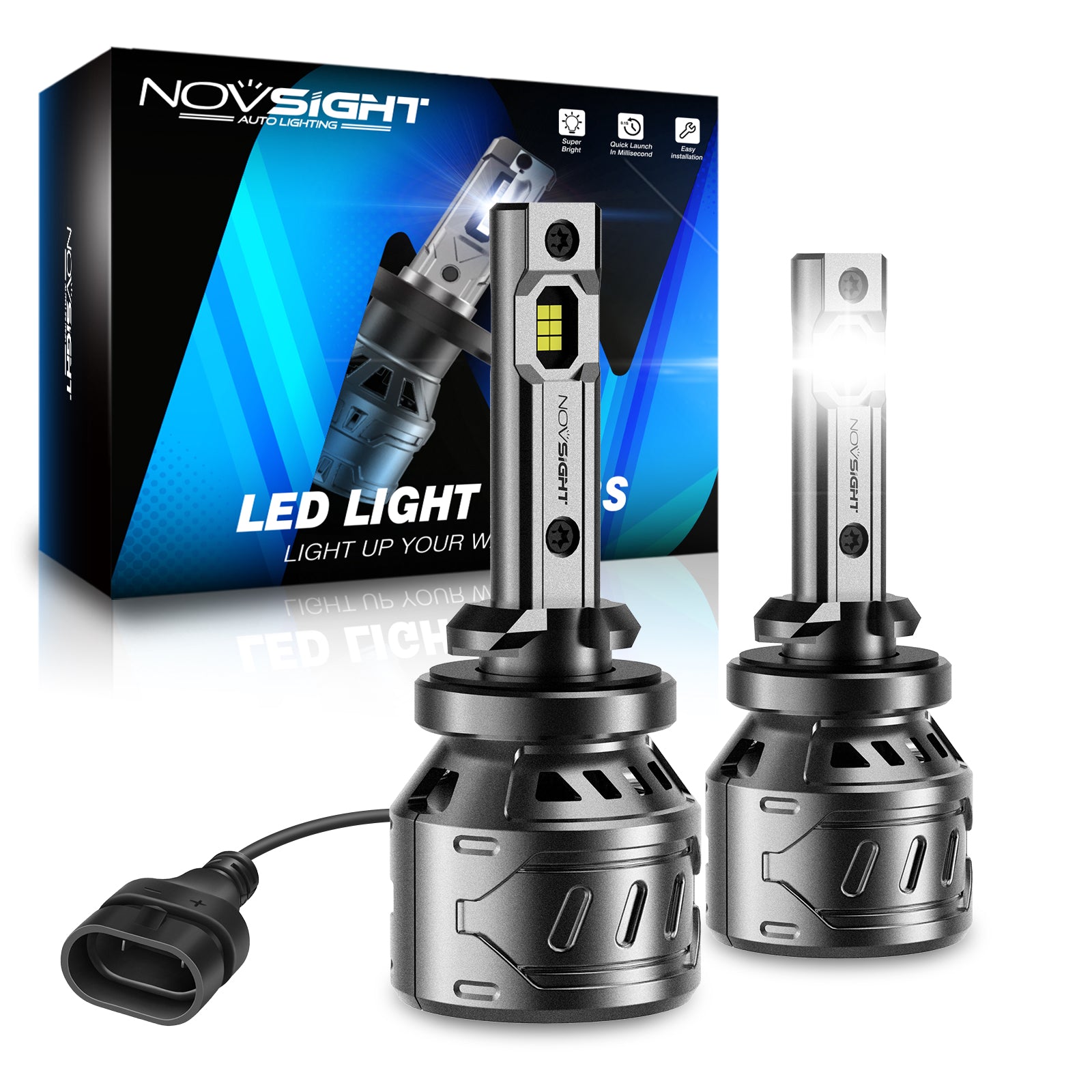 N61 General Series | 880 Fog Light LED Bulbs Stable Output 60W 13000LM 6500K White | 2 Bulbs - NOVSIGHT