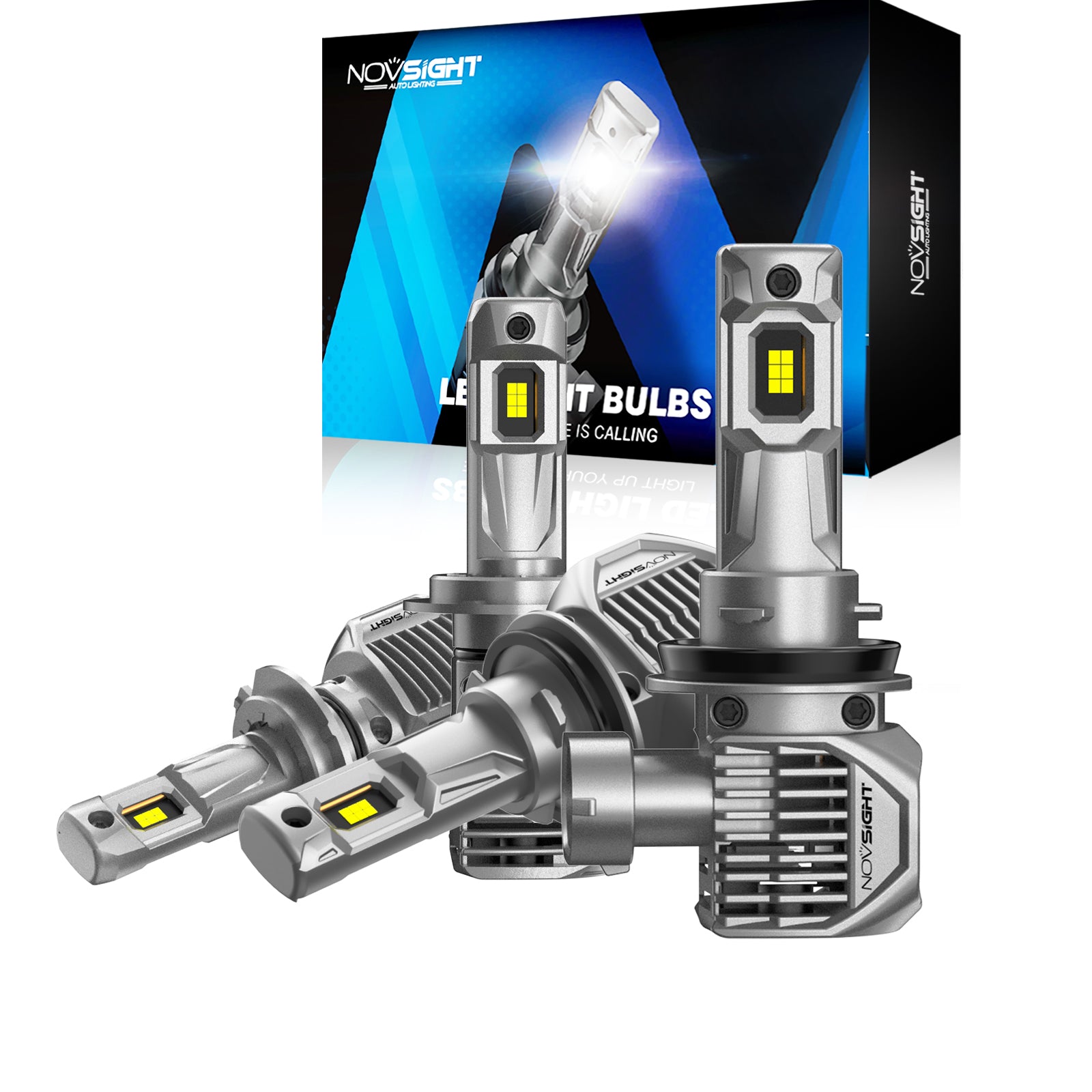 2006-2018 Ford Fusion LED Headlight Bulbs Conversion Kits H11 H7 Replace Halogen Headlamp Pace of 4 - NOVSIGHT