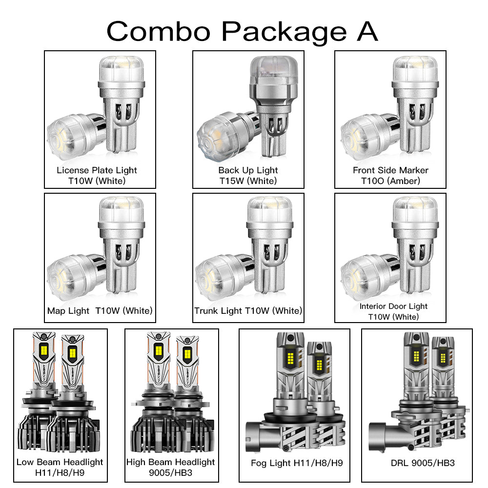 2007-2017 Toyota Camry Exterior Interior LED Lights Bulbs Headlights Signal Lights Bundle - NOVSIGHT