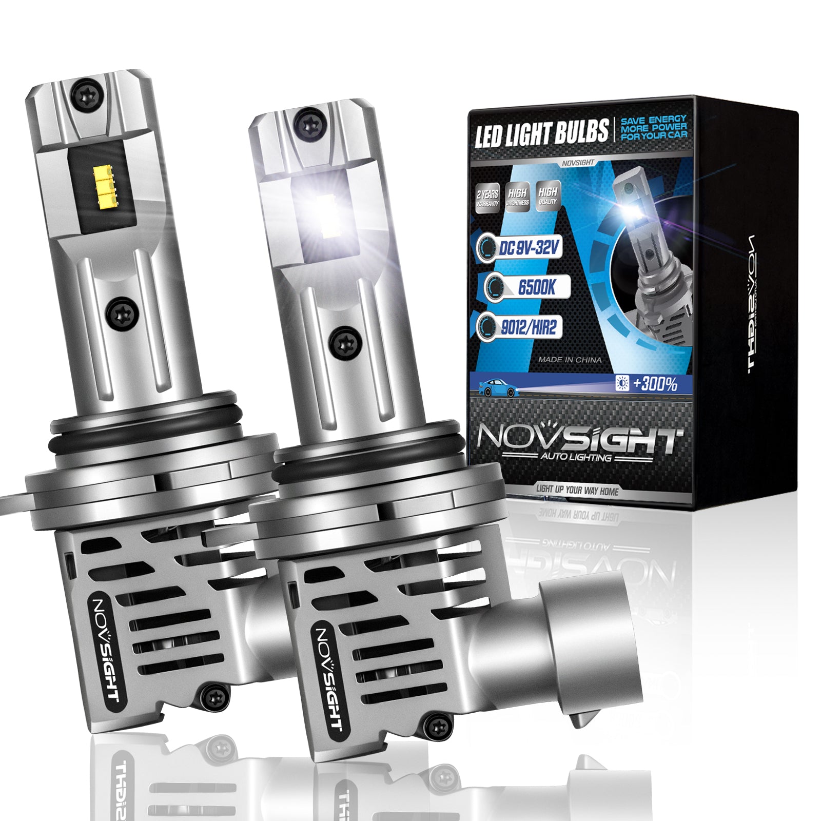 2013-2019 Ford Taurus LED Car Light 9012 LED bulbs 6500K Halogen Headlight Lamp Upgrade,Pack of 4 - NOVSIGHT