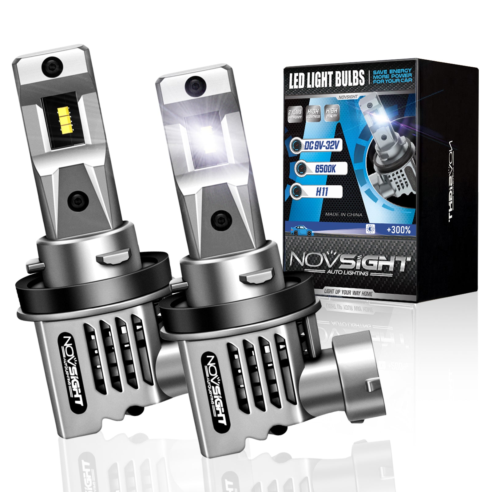 2014-2018 Ford Fiesta LED Headlight Bulbs H11 LED light Car Lamp Conversion Kit, Plug and Play - NOVSIGHT