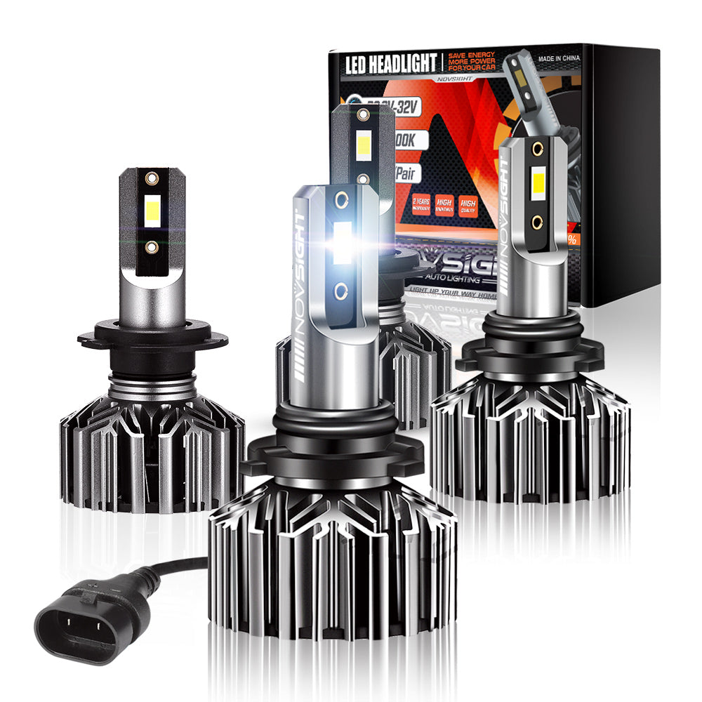 2014-2018 Hyundai Elantra Custom-Fit LED Bulbs 9005 H7 Halogen Replacement 4 Bulbs - NOVSIGHT