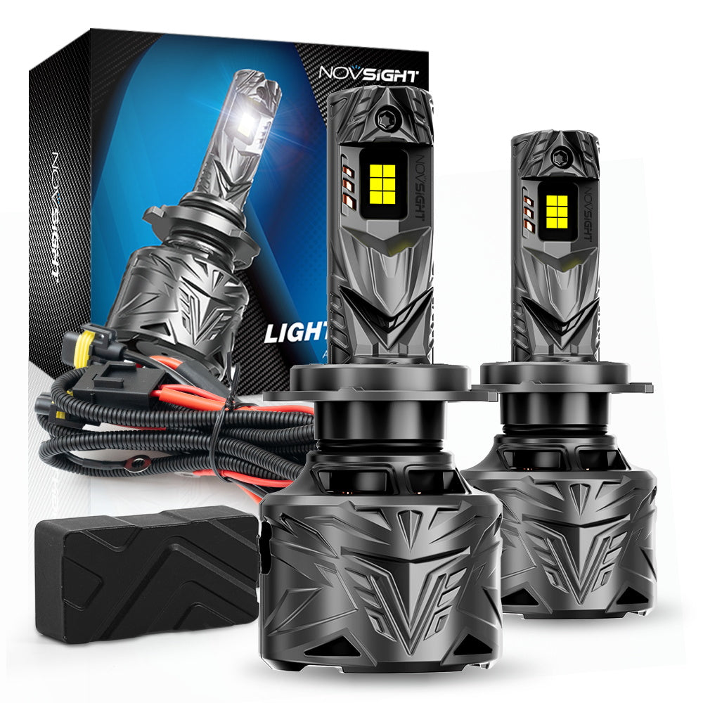 N70 Series | H7 LED Bulbs Super Bright Headlights 240W 50000LM 6500K White | 2 Bulbs - NOVSIGHT