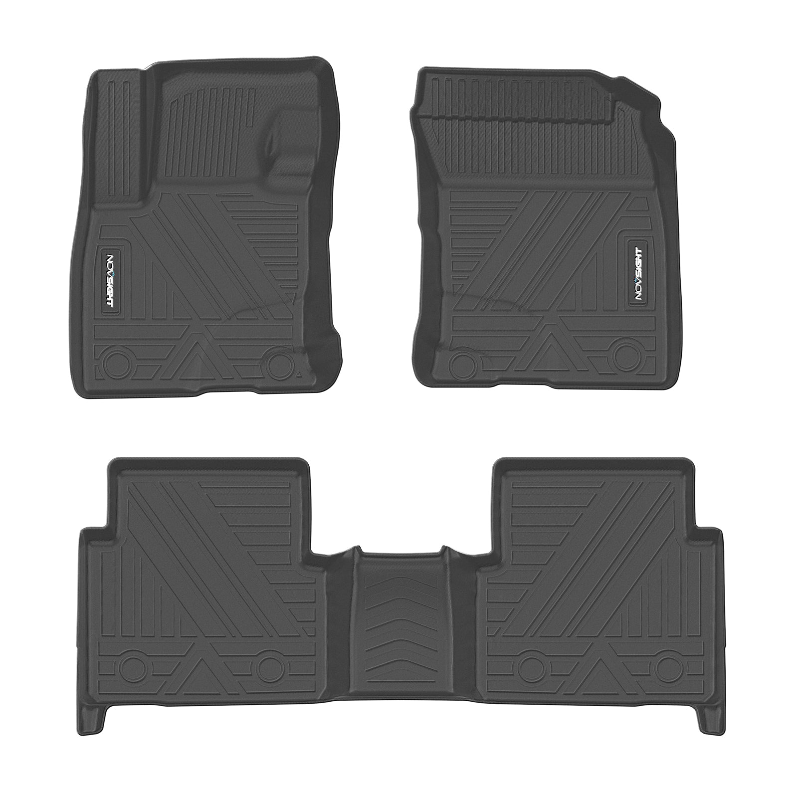 Ford Escape 2020-2024 (NotFit Hybrid) Juego completo de alfombrillas de coche de ajuste personalizado con revestimiento de TPE para primera y segunda fila