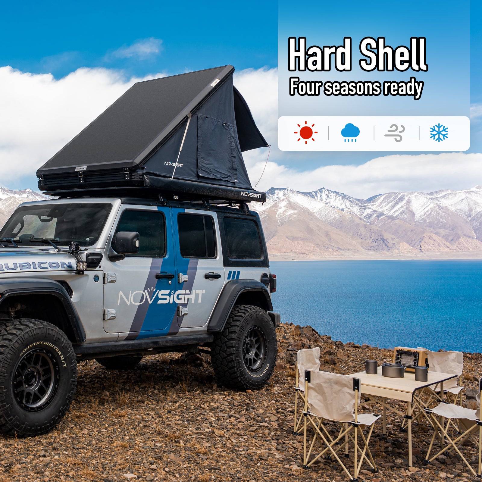 Novsight Outdoor Hard Shell Rooftop Tent - NOVSIGHT