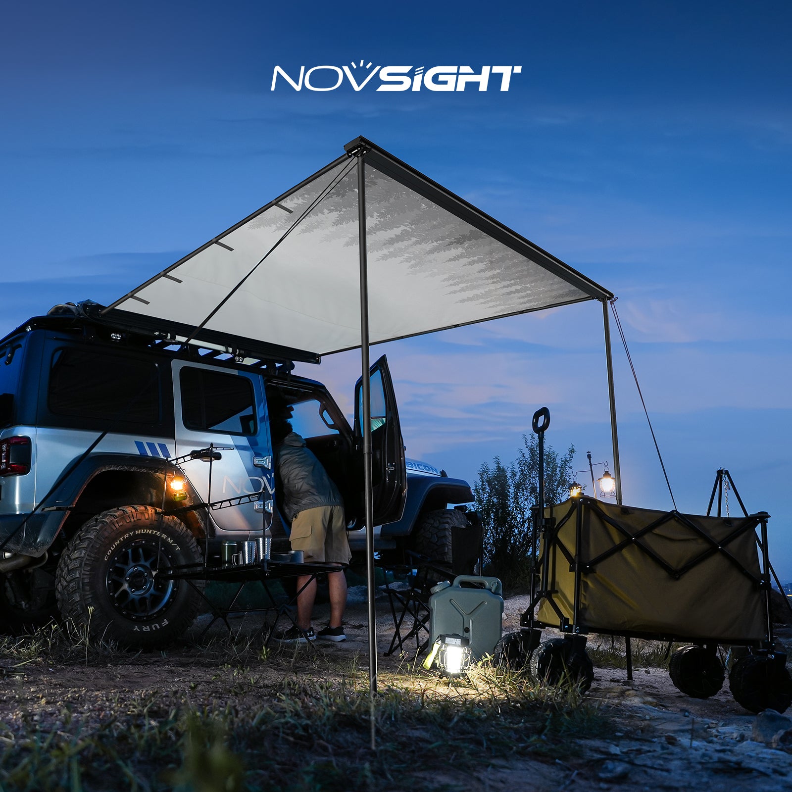 Novsight Car Side Awning Tent Anti UV for Outdoor Camping Overland Shelter for JEEP SUV Van Camper Trailer - NOVSIGHT