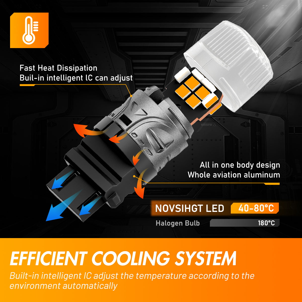 3157 3047 3057 3155 3157 3157AV LED Bulbs for Rear Front Turn Signal Lights - Yellow - NOVSIGHT