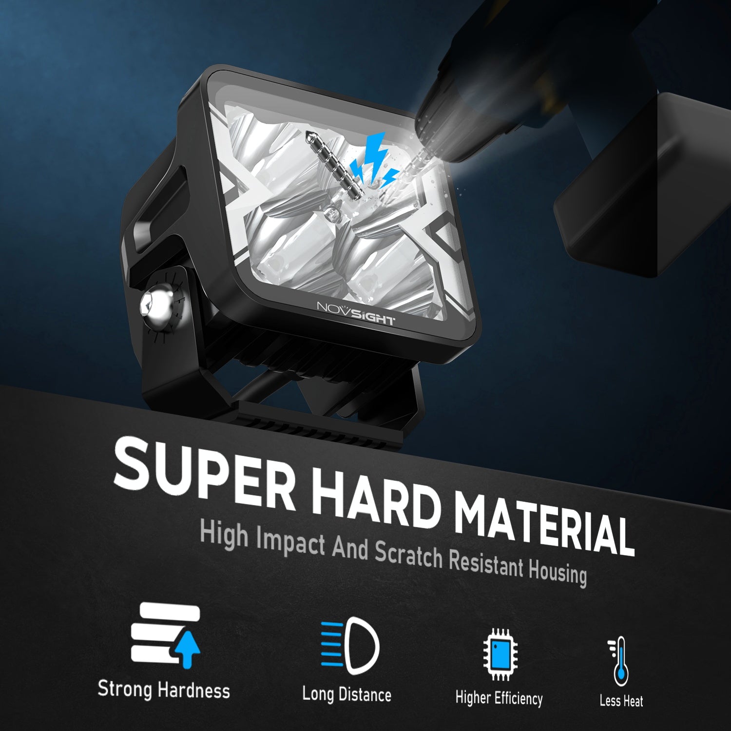 3 Inch LED Pods Off-road Auxiliary Spot Ditch Light Square Light Bar - NOVSIGHT