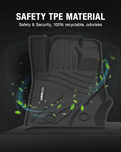 Ford Bronco (Not for Bronco Sport) 2021 2022 2023 Floor Mats TPE Anti-Slip Custom Fit Car Mats 1st and 2nd Row Full Set - NOVSIGHT