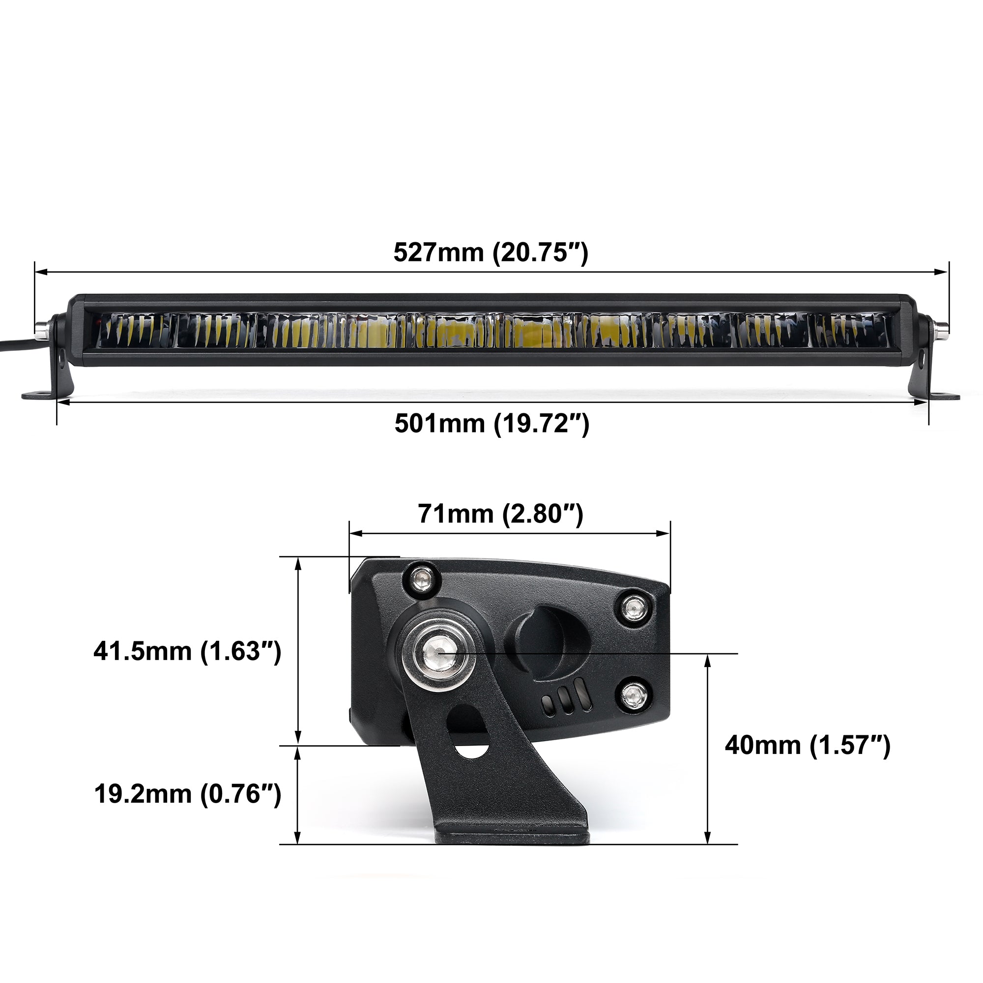 Off Road LED Light Bar 20 Inch Single Row High Power Driving Beam - NOVSIGHT