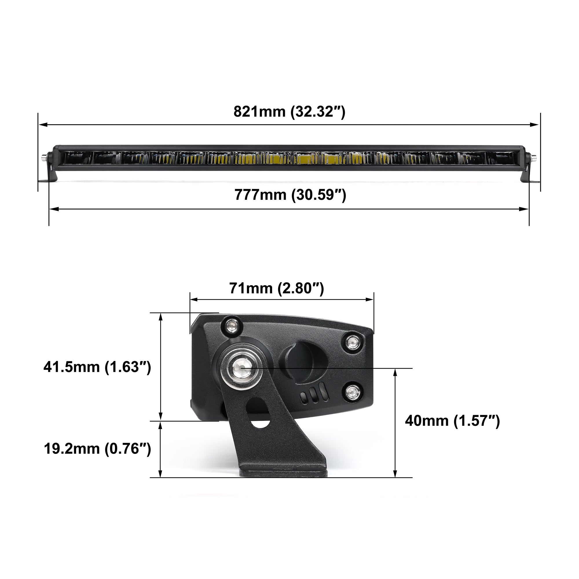 Off Road LED Light Bar 30 Inch Single Row High Power Driving Beam - NOVSIGHT