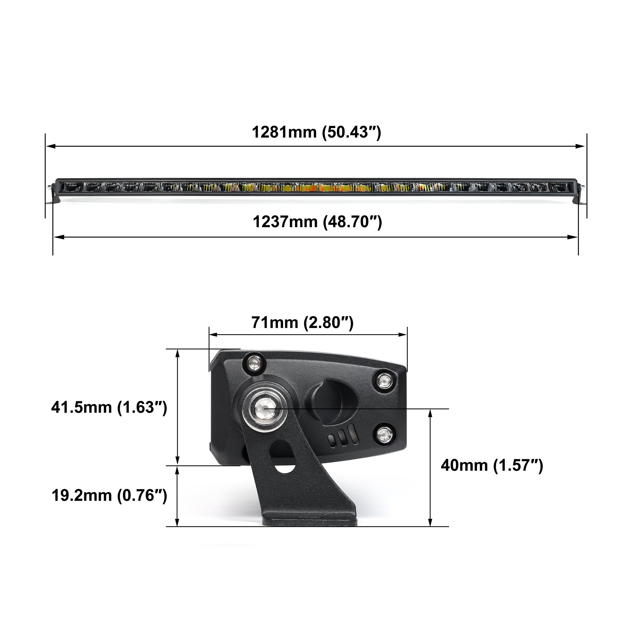 Off Road LED Light Bar 10 20 30 40 50 Inch Single Row Dual Beam White Amber - NOVSIGHT