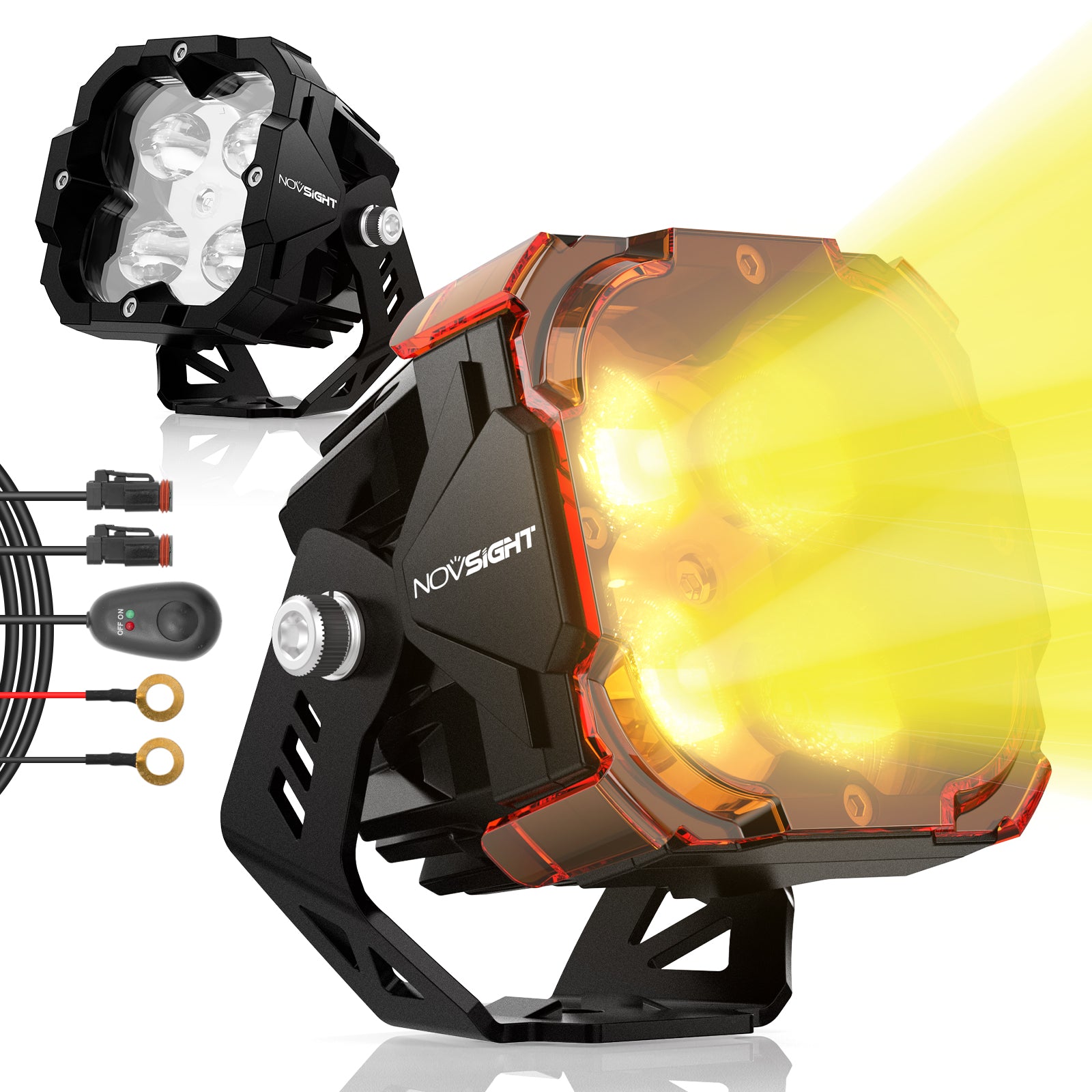 CYBER 1 Series | 3 Inch Cube Pods Off-road Auxiliary SAE Fog Light Ditch LED Light - NOVSIGHT