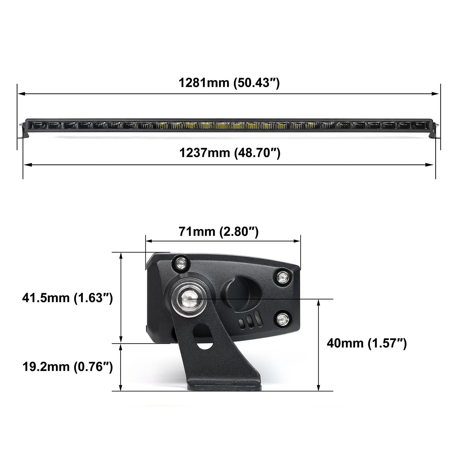 Off Road LED Light Bar 50 Inch Single Row High Power Driving Beam - NOVSIGHT