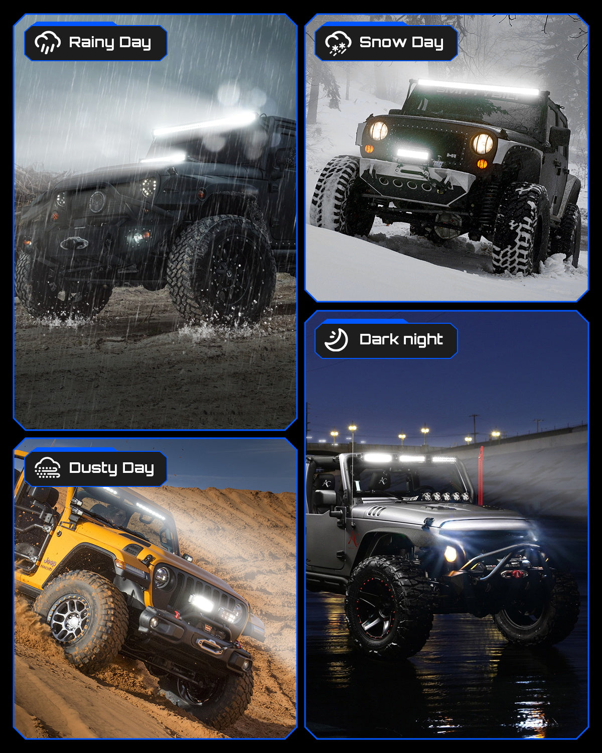 Off Road LED Light Bar 20 Inch Single Row High Power Driving Beam - NOVSIGHT