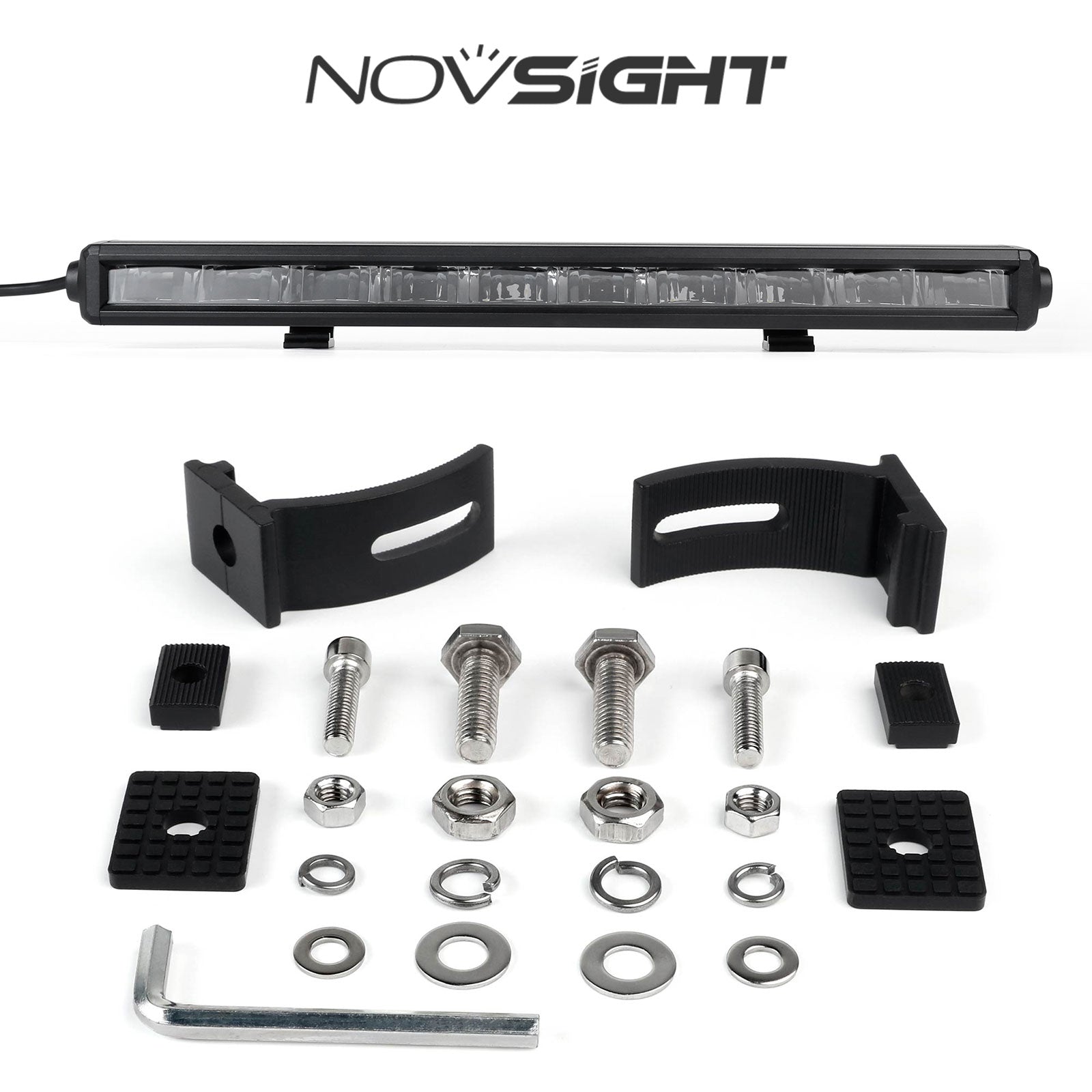 Off Road LED Light Bar 20 Inch Single Row High Power Driving Beam - NOVSIGHT
