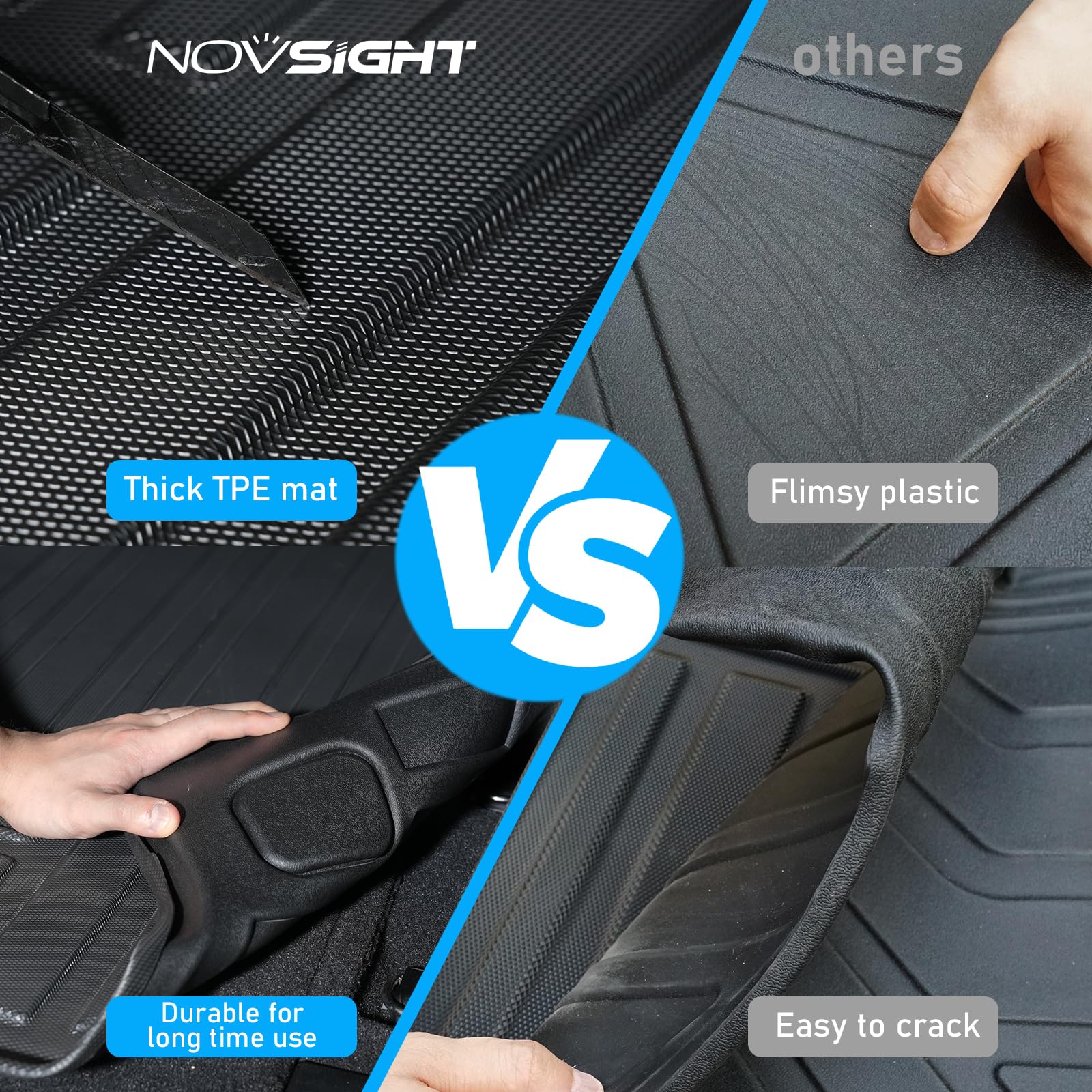 Jeep Grand Cherokee 2011-2021 (Non-L or WK) Floor Mats Custom Fit Car TPE Liners 1st & 2nd Row Full Set - NOVSIGHT