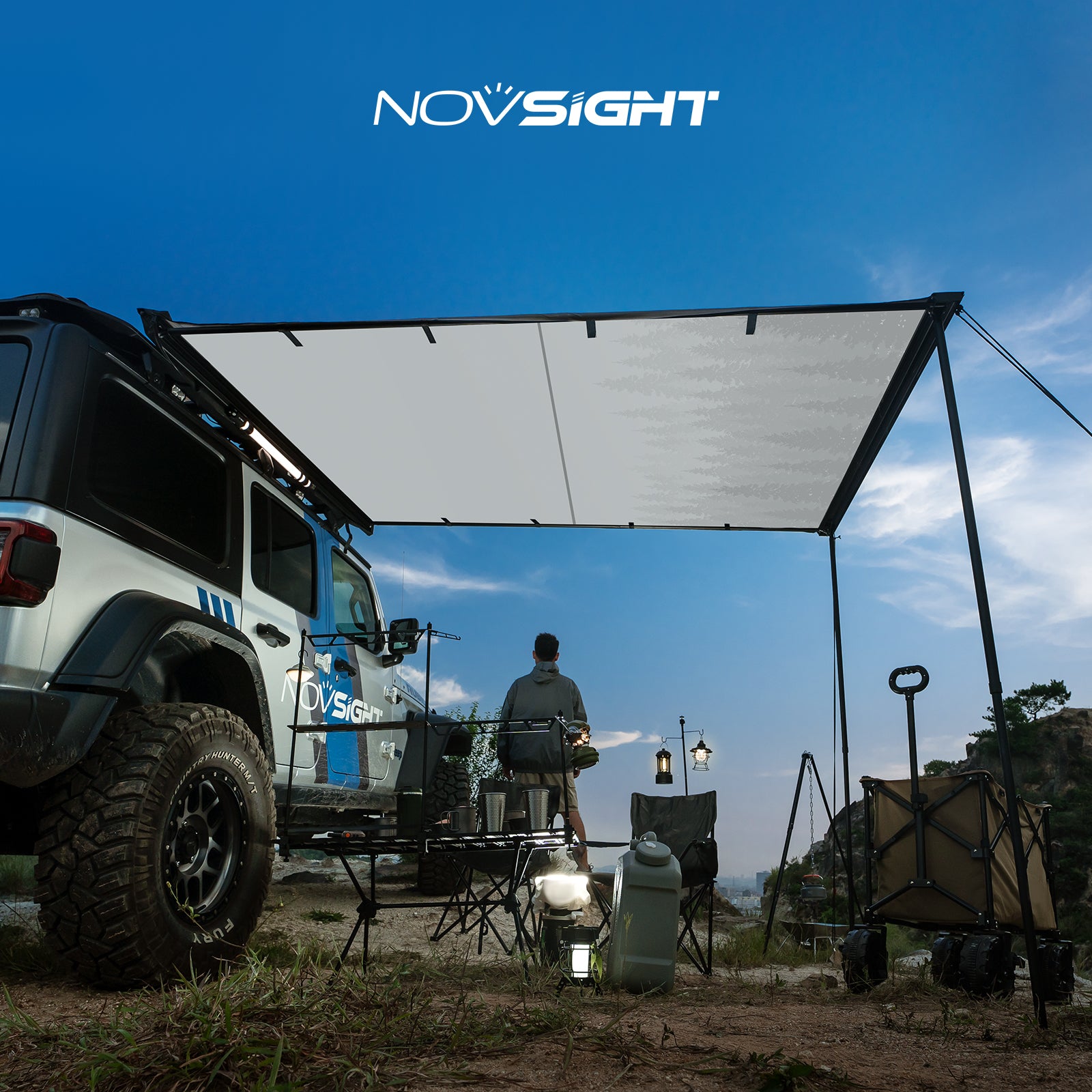 Novsight Car Side Awning Tent Anti UV for Outdoor Camping Overland Shelter for JEEP SUV Van Camper Trailer - NOVSIGHT