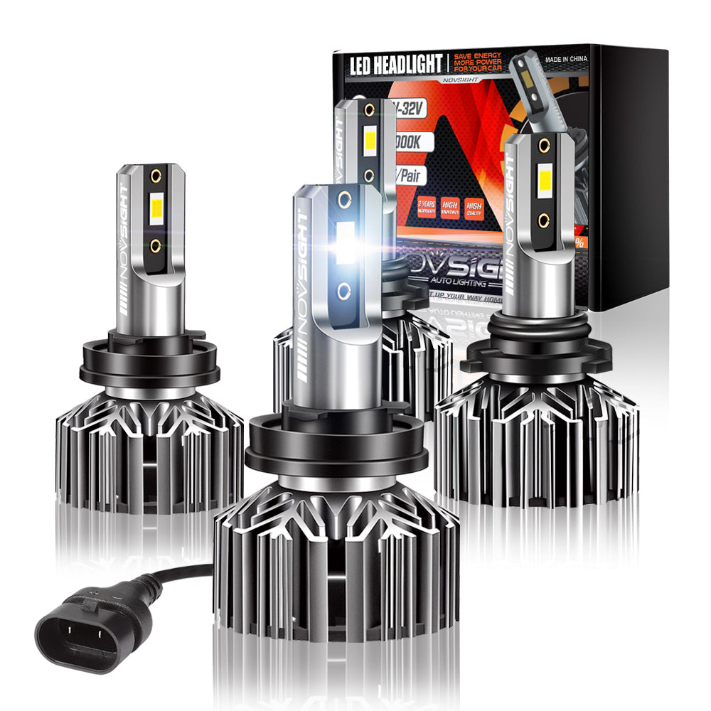 2011-2018 Jeep Grand Cherokee Custom-Fit LED Bulbs H11 H9 H8 Halogen Replacement 4 Bulbs - NOVSIGHT