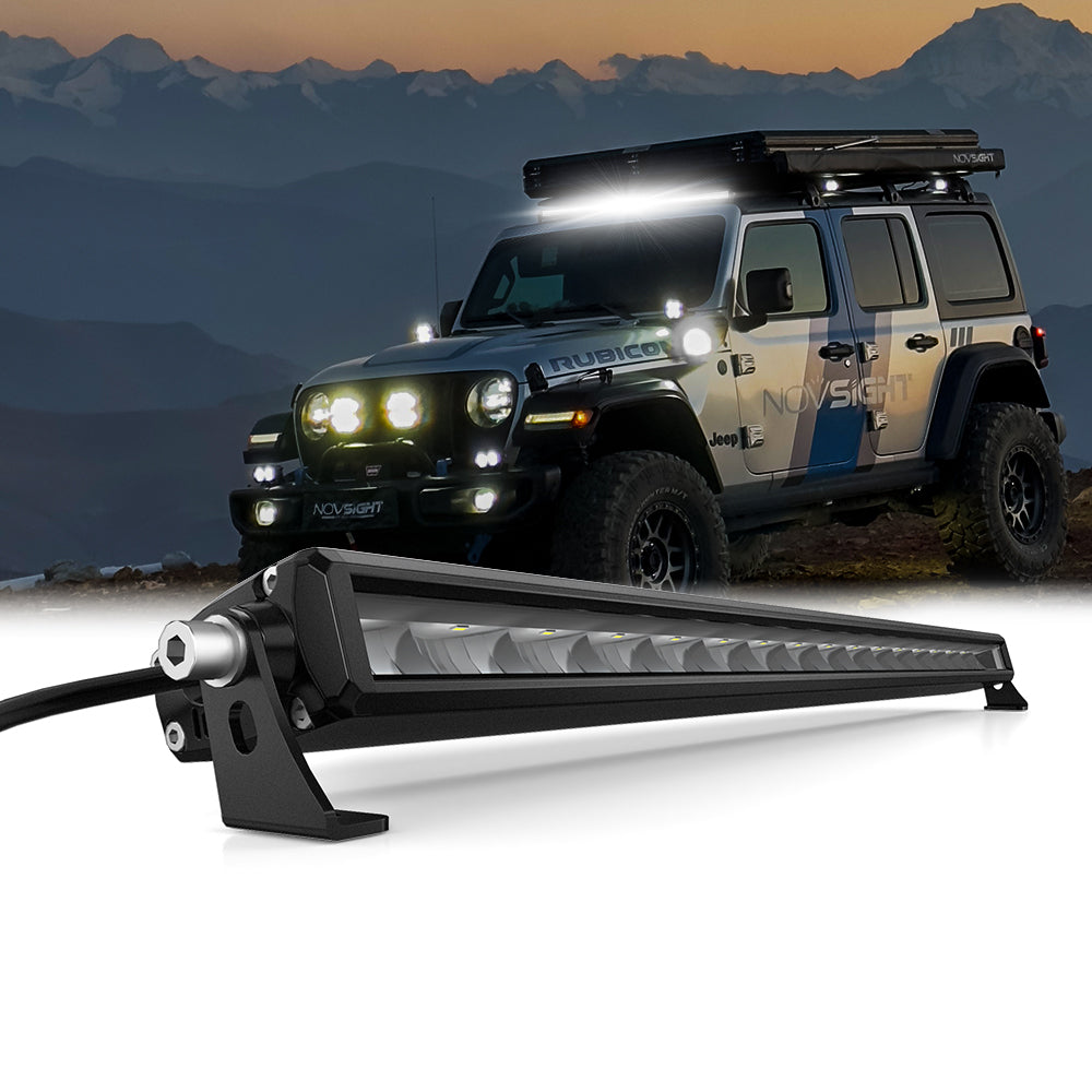 Off Road LED Light Bar 30 Inch Single Row High Power Driving Beam with  Wiring Harness