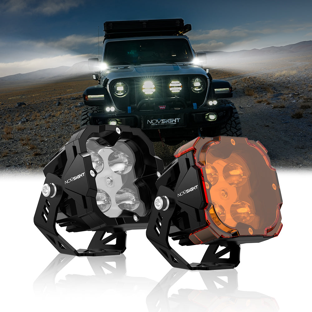 Off-Road LED Light 3 Inch Fog Light Amber Cube LED Pod Light Fog Light 40W With Harness and Bracket Off-Road LED Light 3 Inch Fog Light Amber Cube LED Pod Light Fog Light 40W With Harness and Bracket