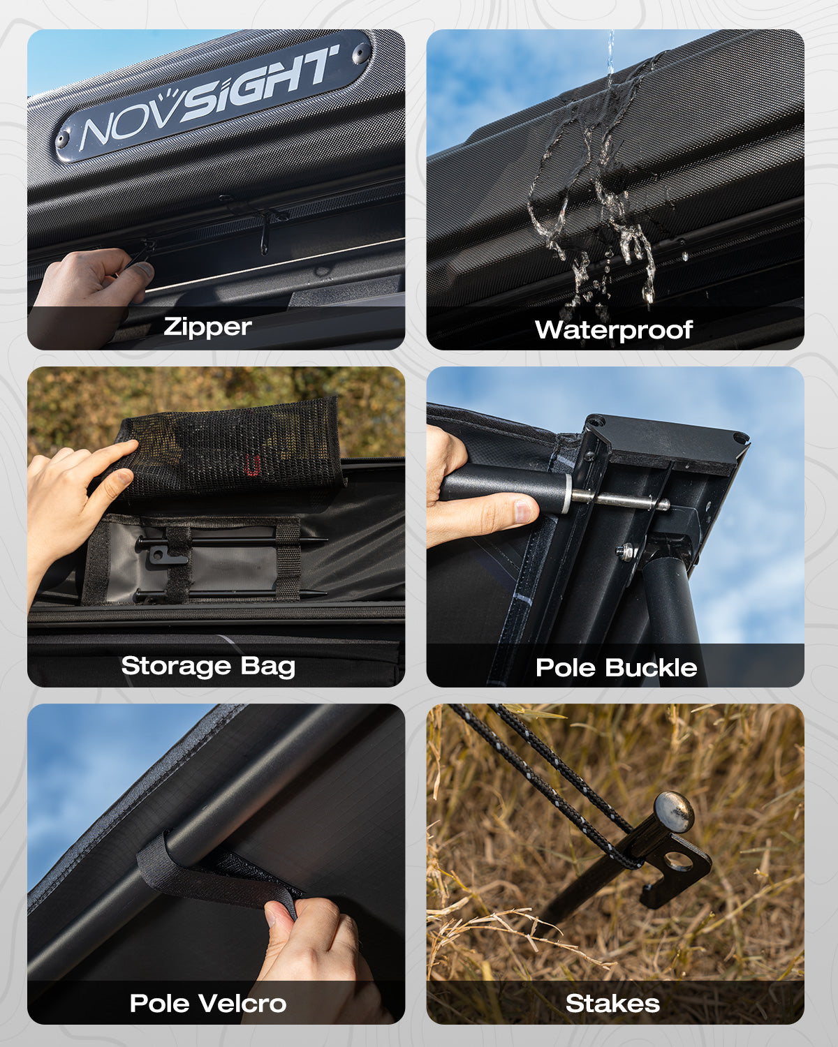 Novsight ABS Car Side Awning Tent for Camping