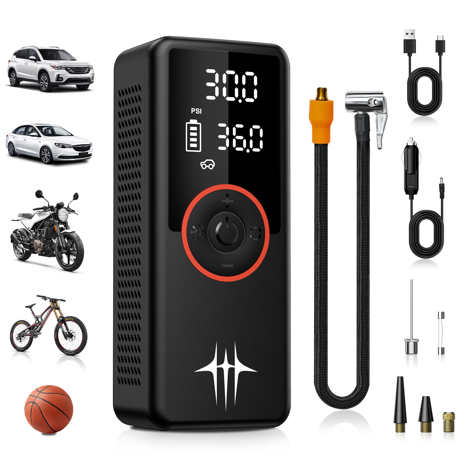 Tire Inflator Portable Air Compressor Tire Air Pump for Car Tires - NOVSIGHT