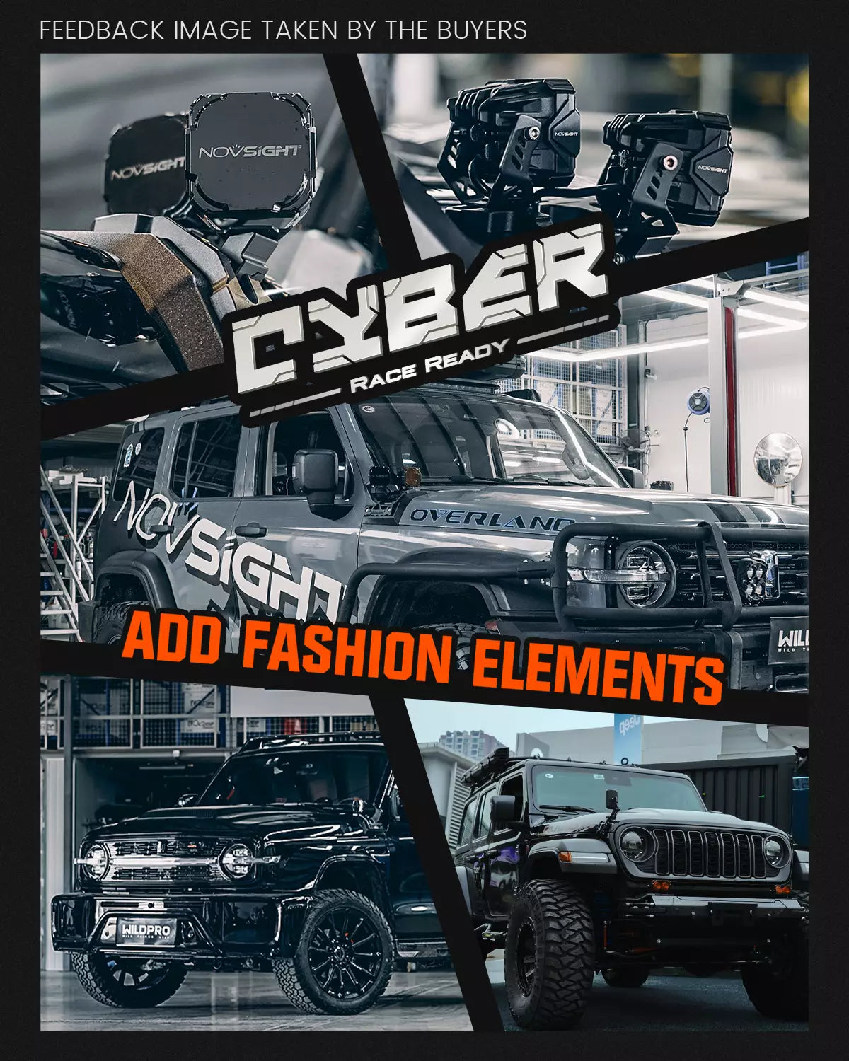 CYBER Series | LED Pod Lights Off-Road Light Amber Cube Pod light Auxiliary Lights LED Pod Lights | Novsight