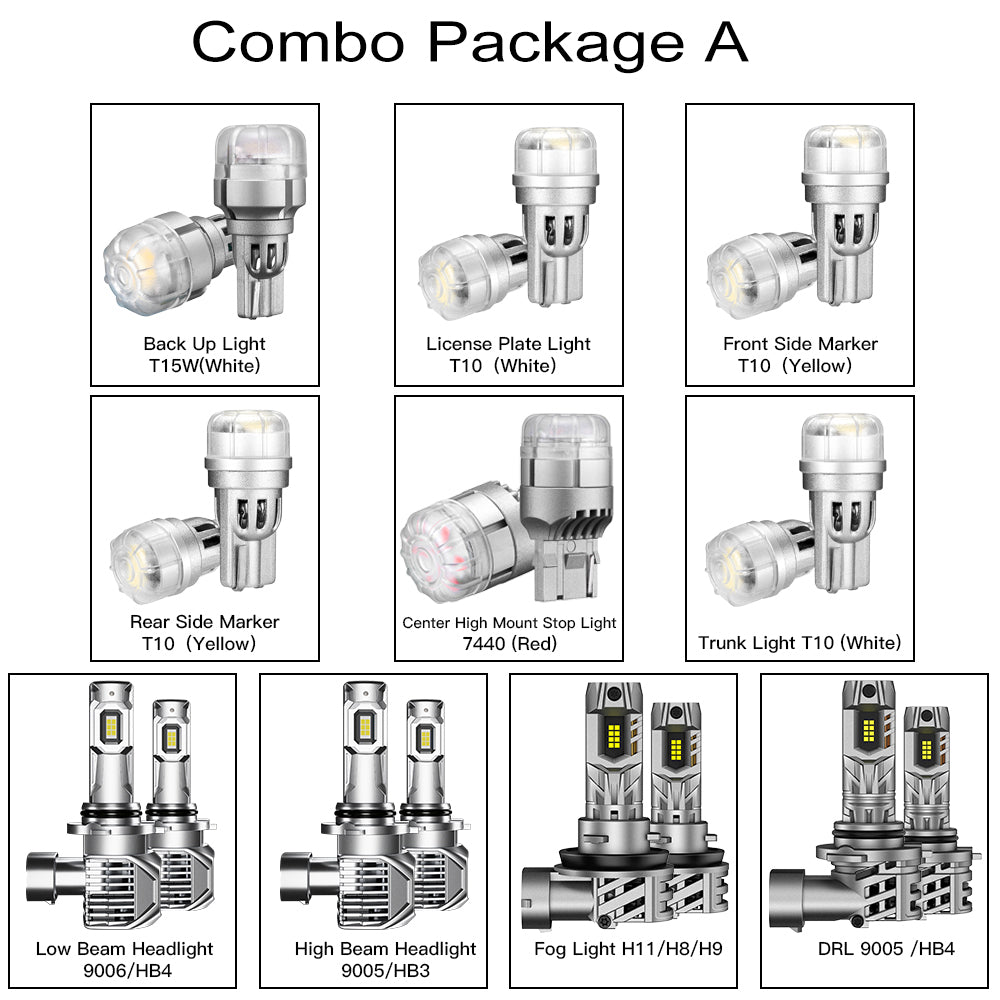 2014-2015 Honda Civic Exterior Interior LED Lights Bulbs Package Headlights Signal Lights Bundle