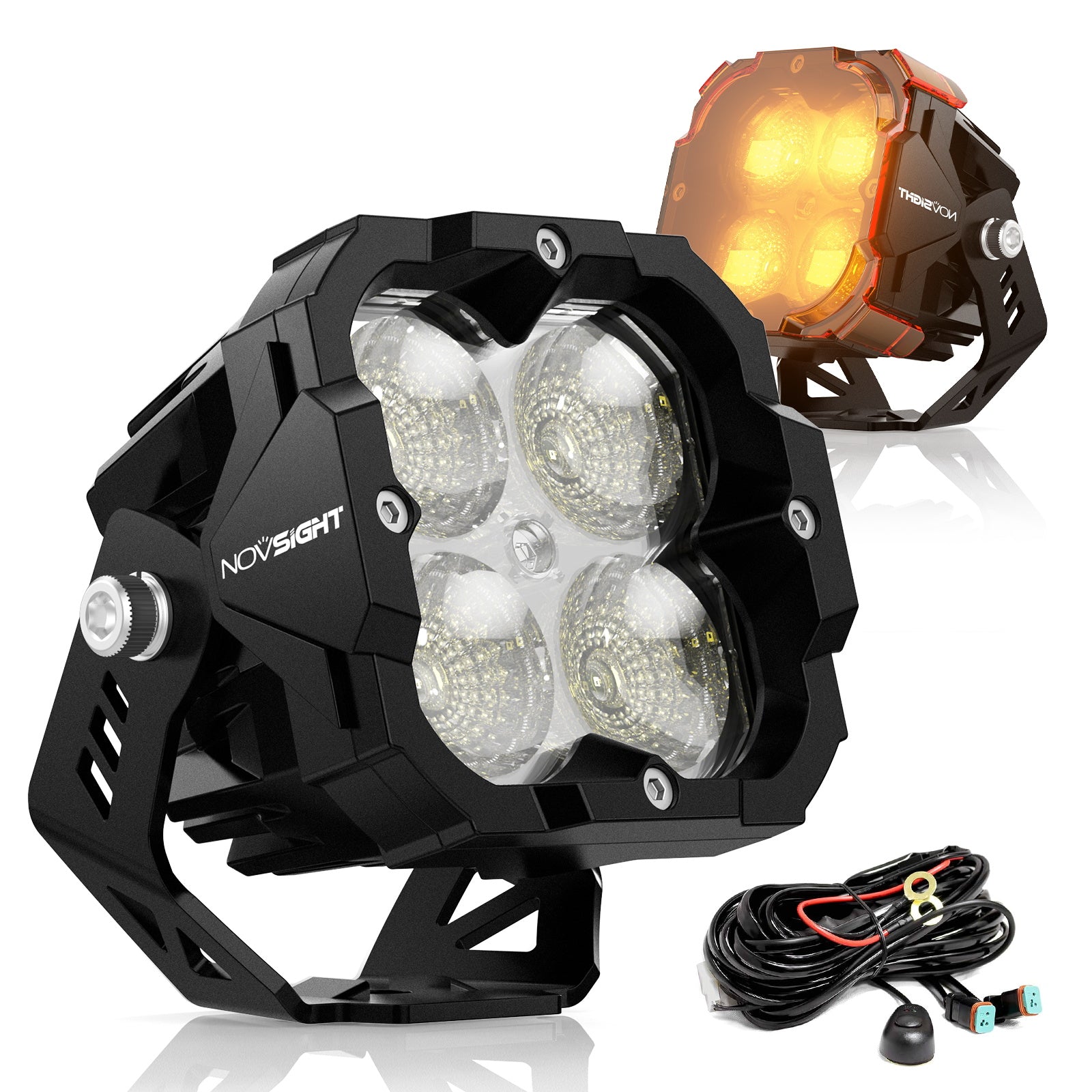 CYBER 1 Series | 3 Inch Cube LED Pods Off-road Auxiliary Flood Light Ditch LED Light With Harness and Bracket