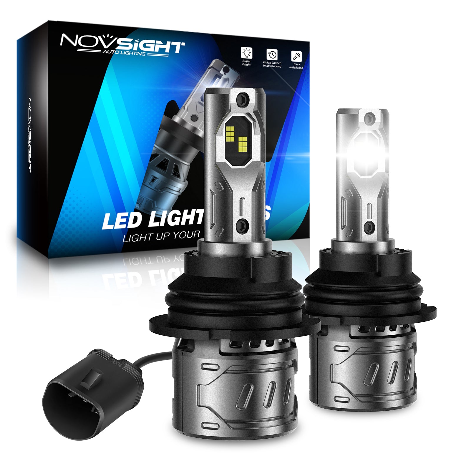 N61 General Series | 9004 HB1 LED Bulbs Stable Output 60W 13000LM 6500K White | 2 Bulbs - NOVSIGHT