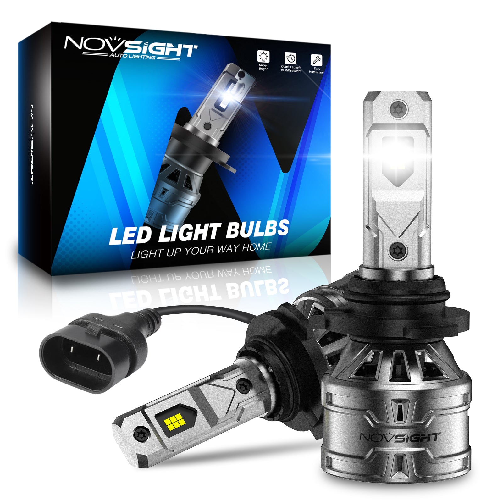 N61 General Series | 9005 HB3 LED Bulbs Stable Output 60W 13000LM 6500K White | 2 Bulbs - NOVSIGHT