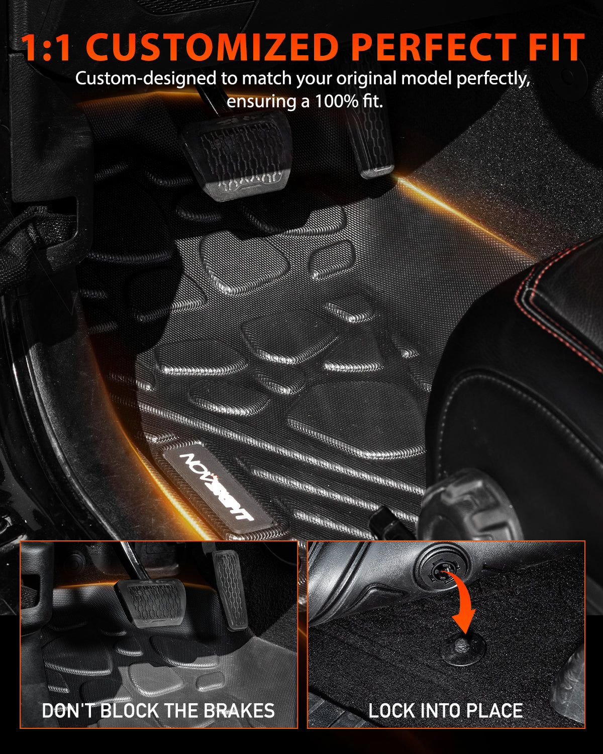 Custom TPE Floor Mats Fit For Jeep Wrangler 2018-2024 JEEP JL - NOVSIGHT