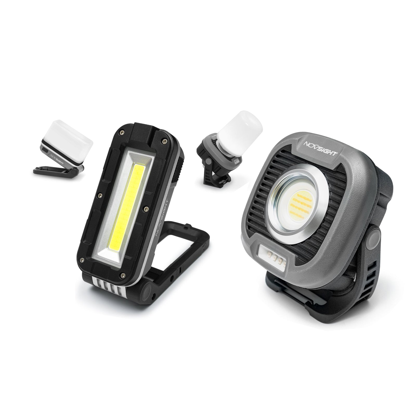 Kit de luz de trabajo giratoria magnética recargable LED cuadrada con gancho para acampar fuera de la carretera