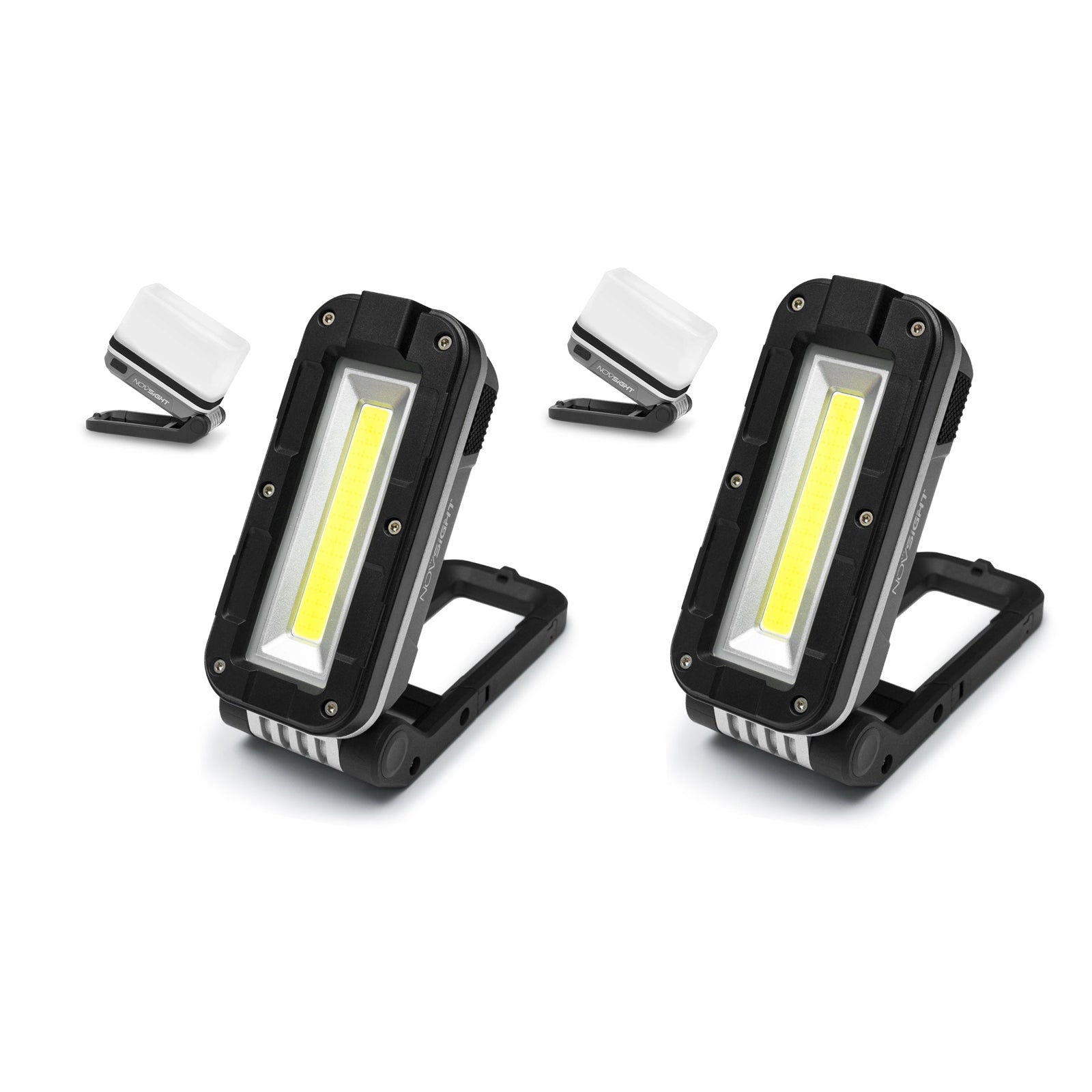 Kit de luz de trabajo giratoria magnética recargable LED cuadrada con gancho para acampar fuera de la carretera
