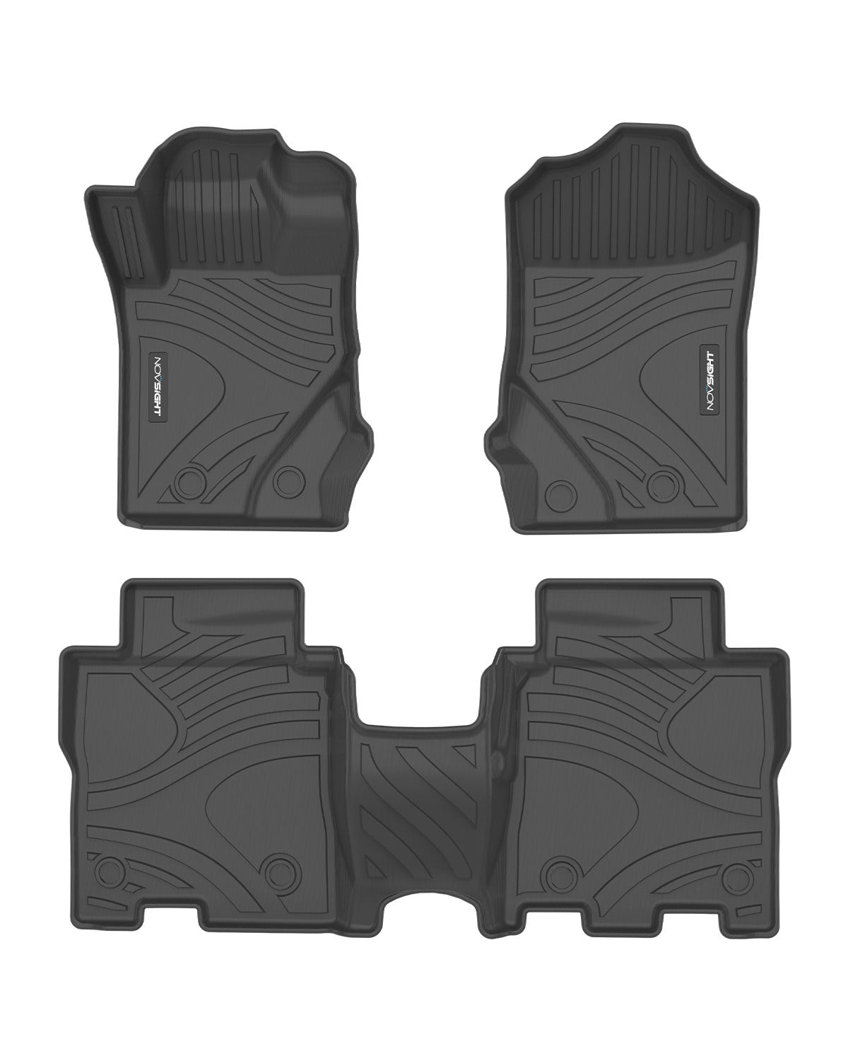 Ford Bronco (Not for Bronco Sport)  2021 2022 2023 Floor Mats TPE Anti-Slip Custom Fit Car Mats 1st and 2nd Row Full Set