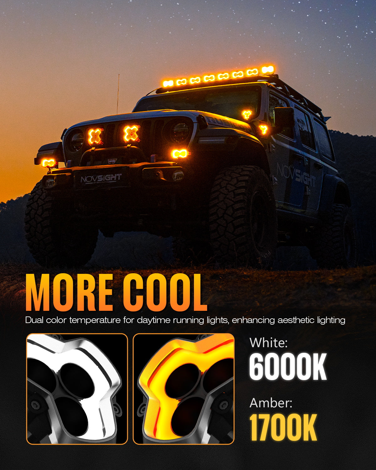HALO Series 3" LED Pod Lights with DRL 48W Twin Light Kit System Pair