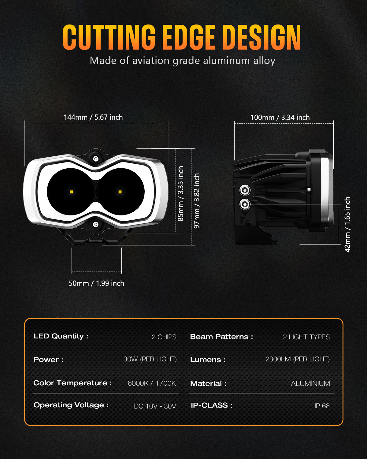 Halo Series LED Pod Lights Kit for Harley Motorcycles