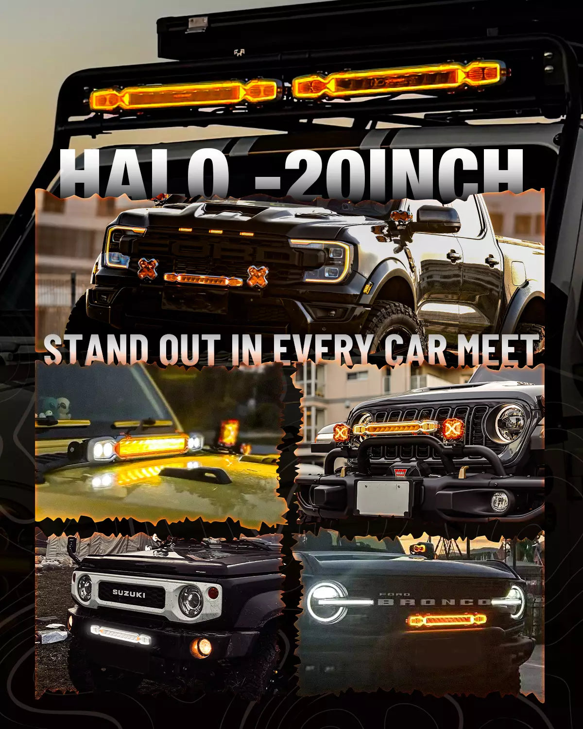 HALO Pro Series 20-inch LED Light Bar with Dynamic DRL Modes LED Pod Lights | Novsight