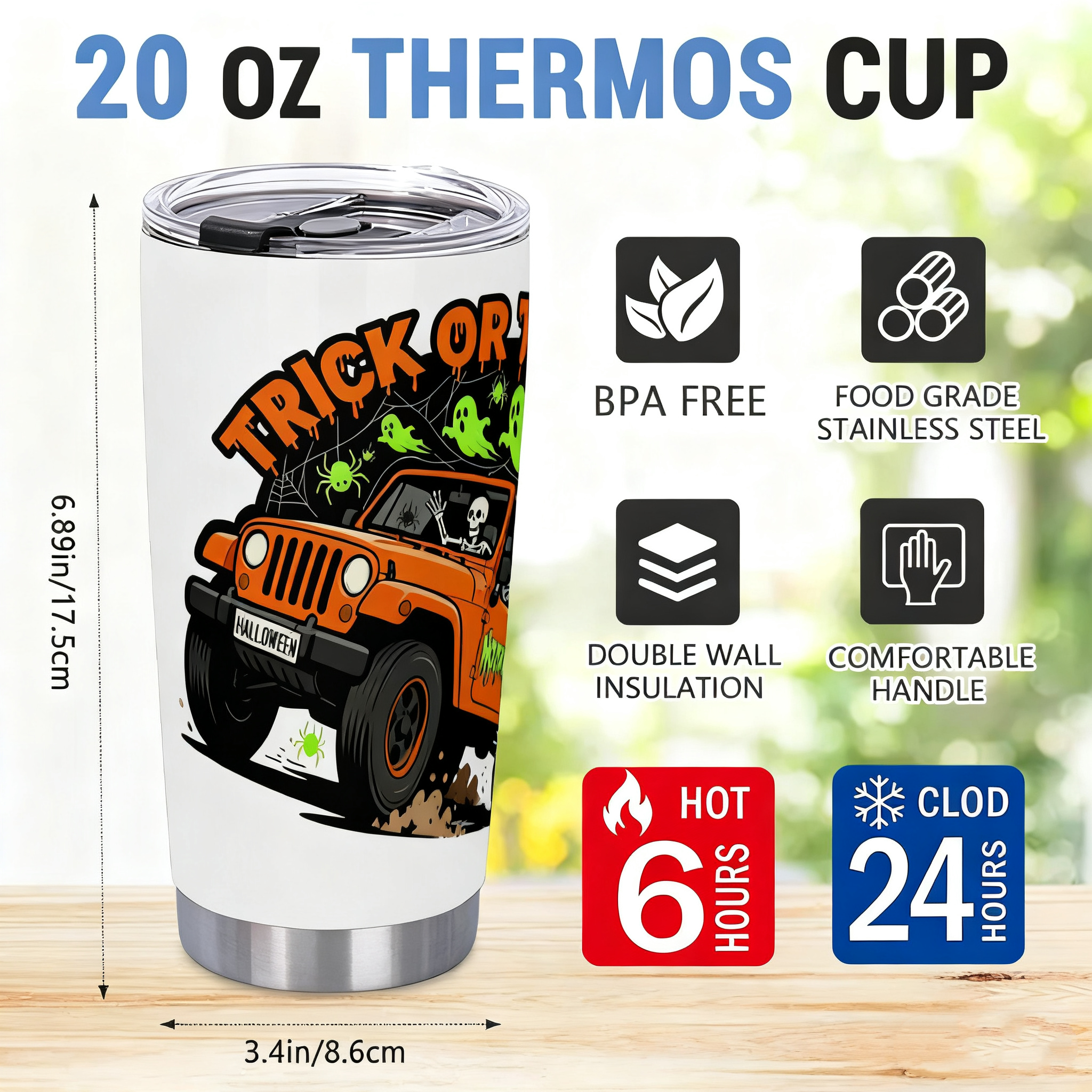 Halloween Travel Mug with Lid - NOVSIGHT