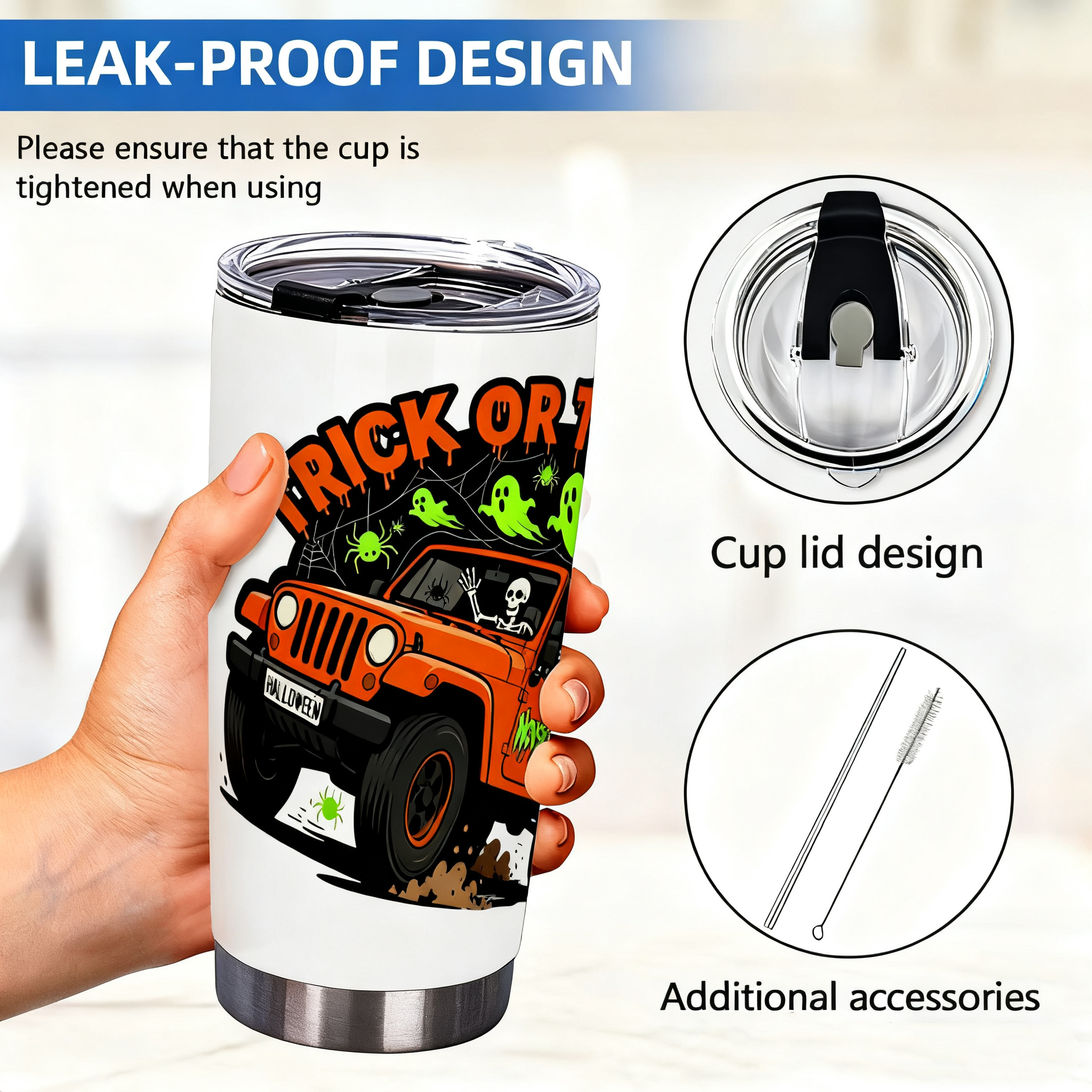 Halloween Travel Mug with Lid - NOVSIGHT